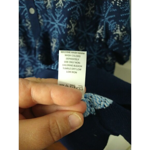 Woman Within 22/24 Snowflake Sweater Button Shirt Sleeve Cardigan Casual - Picture 7 of 9